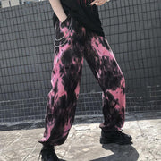 Street fashion tie-dye loose-fit slacks