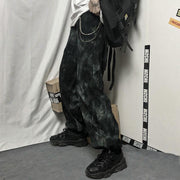 Street fashion tie-dye loose-fit slacks