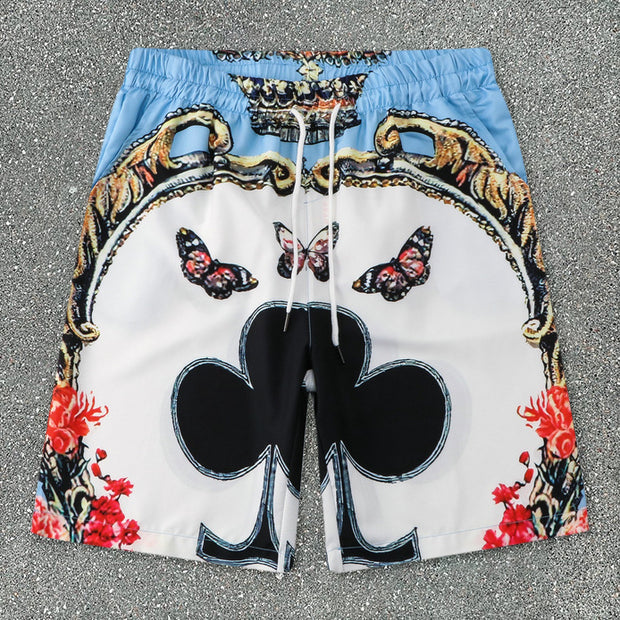 Street Short Sleeve Butterfly Beach Shirt Shorts Set