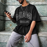 Stylish retro street style monogram print T-shirt
