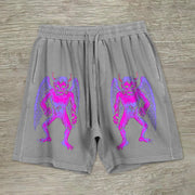 Street style personality devil print casual shorts