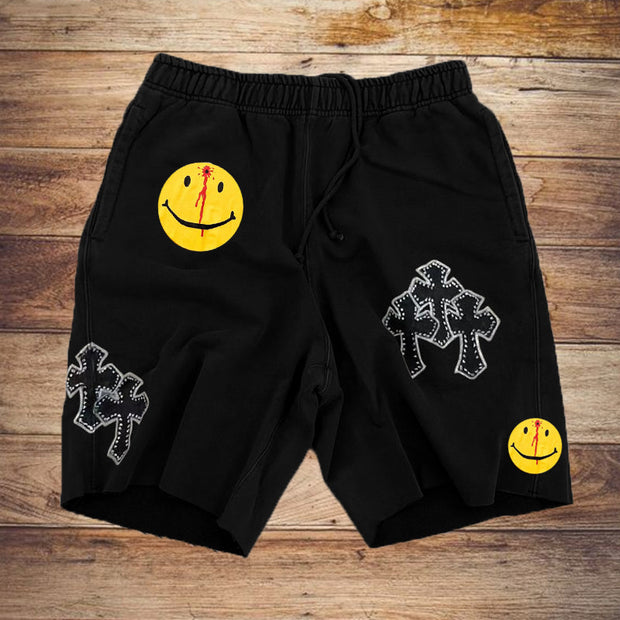 Fashion cross-print street shorts
