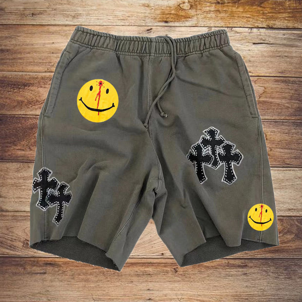 Fashion cross-print street shorts