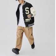 Embroidered casual street home lovers baseball jacket
