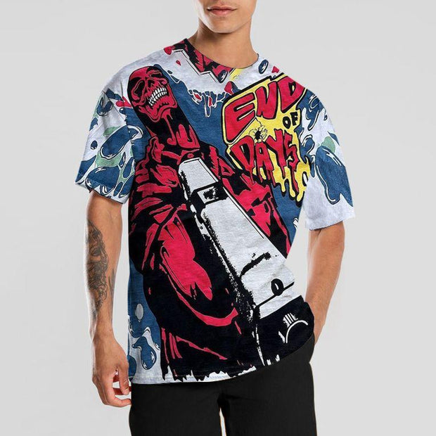 Personalized street print short-sleeved T-shirt men