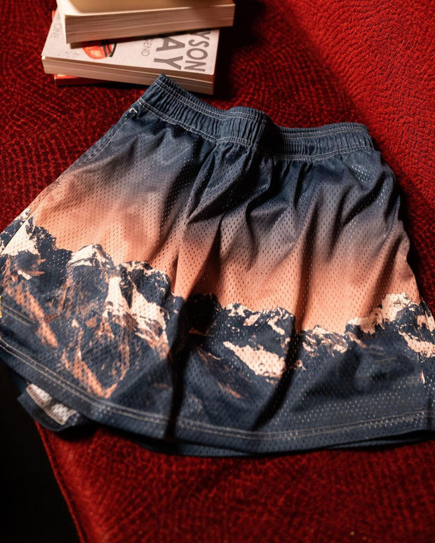 Landscape painted street sports shorts