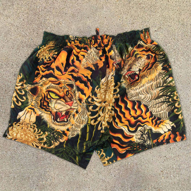 Tiger Print Casual Fashion Resort Beach Shorts