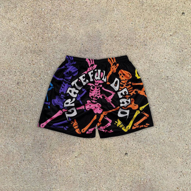 Casual dancing skeleton sports home beach shorts