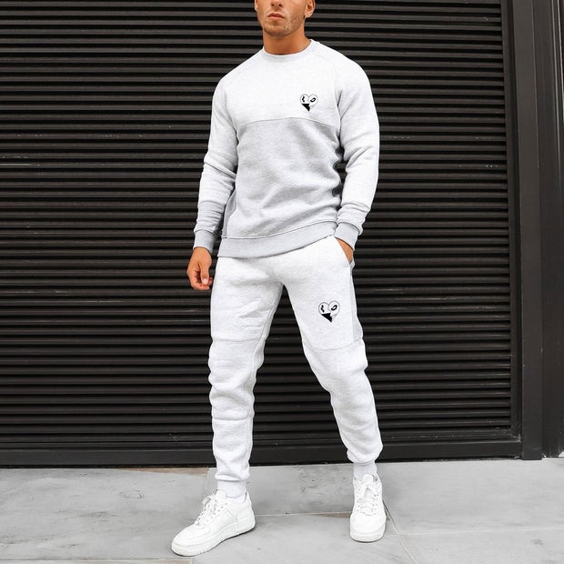 Men's two-piece casual round neck long-sleeved sweatshirt