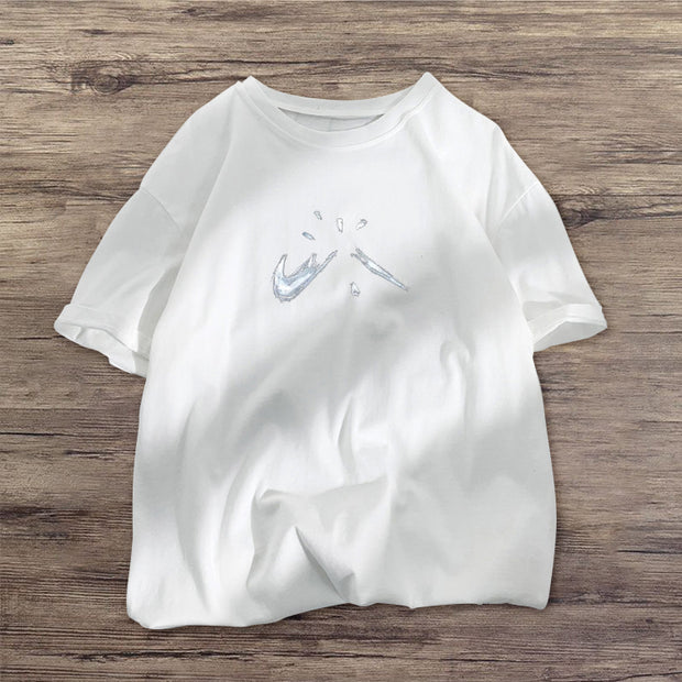 Fashionable personality the printed short-sleeved T-shirt