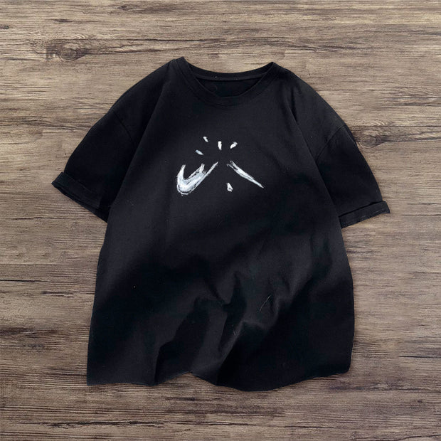 Fashionable personality the printed short-sleeved T-shirt