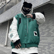 Hip-hop street letter badge embroidery woolen stitching couple wide baseball uniform