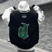 Hip-hop street letter badge embroidery woolen stitching couple wide baseball uniform