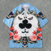 Street Short Sleeve Butterfly Beach Shirt Shorts Set