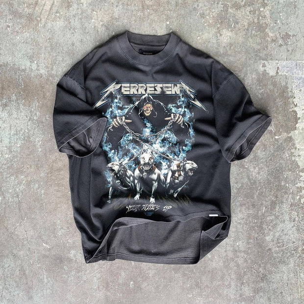 Personalized fashion round neck short sleeve printed T-shirt men