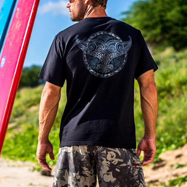 Whale Tail Black Crew Short Sleeve T-shirt