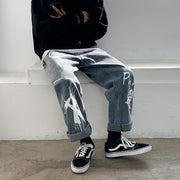 Graffiti casual long loose wide-leg pants