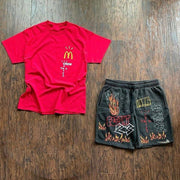 Personalized short sleeve printed suit