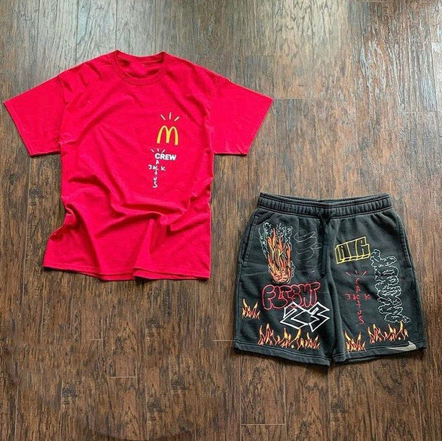 Personalized short sleeve printed suit