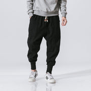 Cotton and linen solid color closed cotton and linen pants trousers