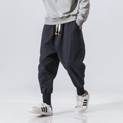 Cotton and linen solid color closed cotton and linen pants trousers