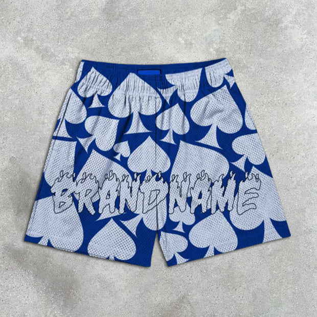 Spade Print Elastic Shorts