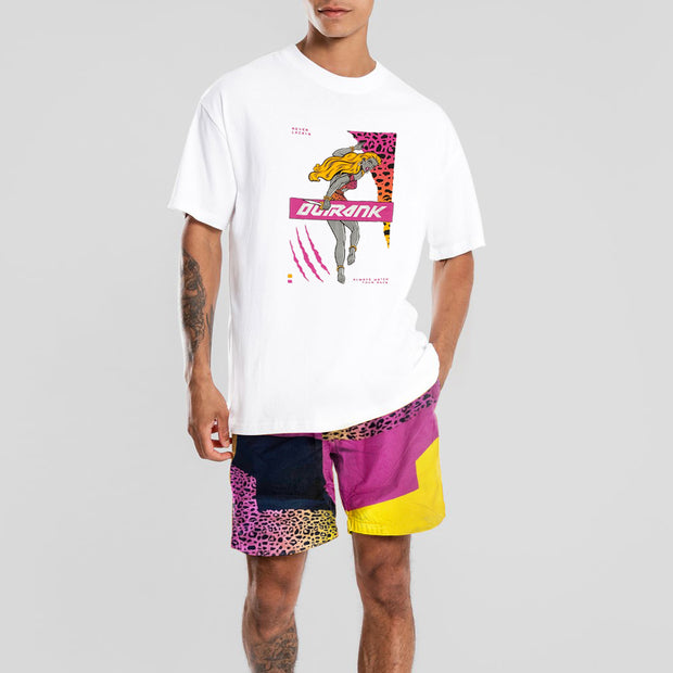 Personalized printed men's short-sleeved suit