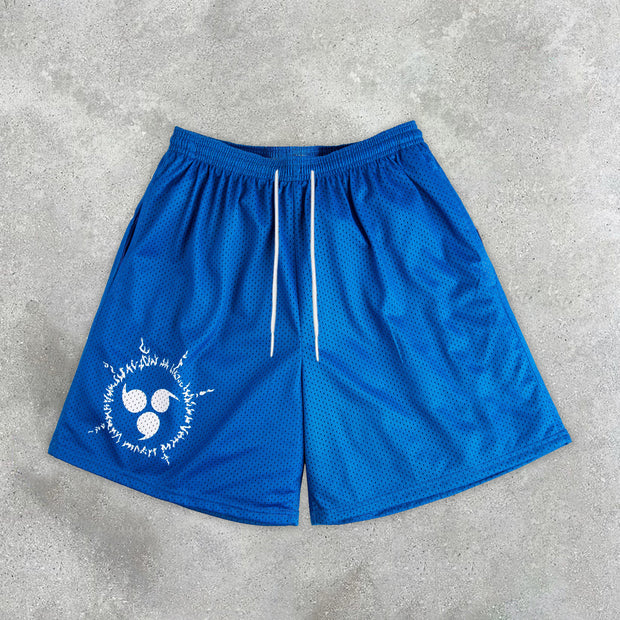 Statement preppy printed mesh shorts