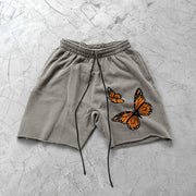 Fashion Retro Grey Street Butterfly Shorts