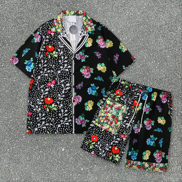 Beach Shirt Loose Short Sleeve Shorts Set
