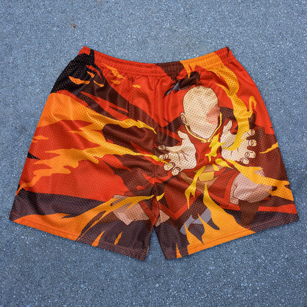Comic Contrast Street Mesh Shorts