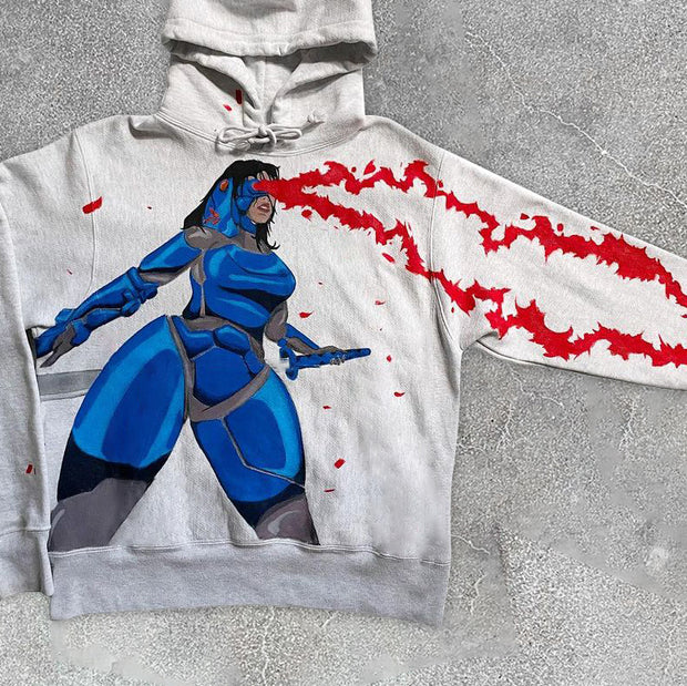 Trendy Print Vintage Street Hoodie