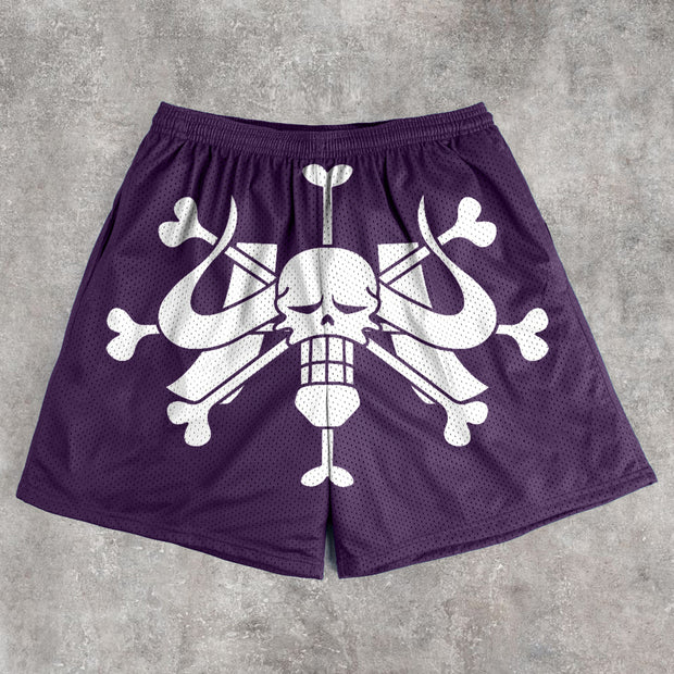 Comic Character Print Fashion Mesh Shorts