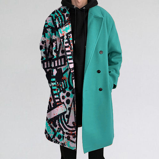 Leisure art applicator noble green long coat