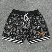 Cashew Flower Angel Print Casual Fashion Sports Shorts