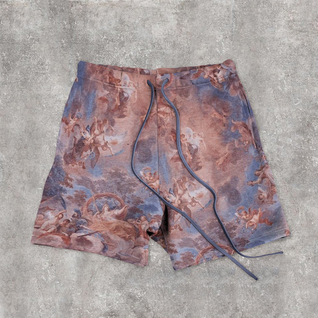 Duplex printed casual shorts