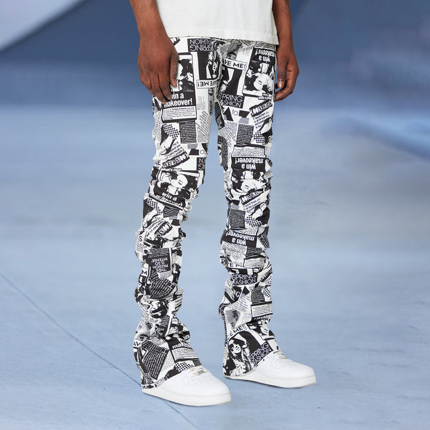 Casual statement street style stacked trousers