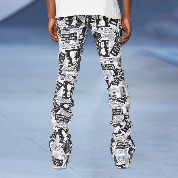 Casual statement street style stacked trousers
