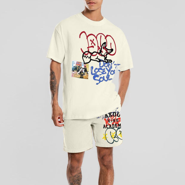 Casual printed men's suit