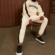 Fashion Preppy Colorblock Letter Print Casual Pants