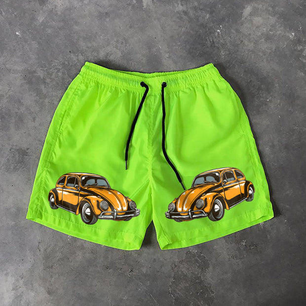 Car print swim shorts