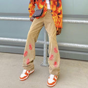 Street fashion butterfly print jeans