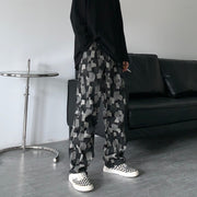 Personality high street straight wide leg pants casual loose high waist wild hip-hop washed denim trousers for men and women
