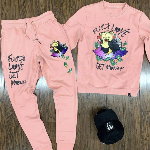 Fashion casual round neck long sleeve printing suit