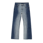 Contrast tie-dye gradient micro-flare casual jeans men