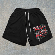 street-pattern mesh shorts