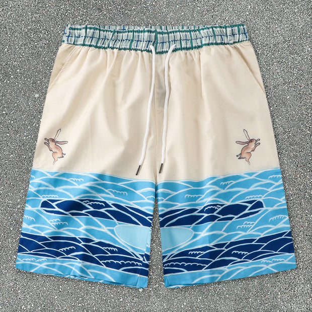 Casual Printing Cartoon Digital Loose Short Sleeve Shirt Shorts Set
