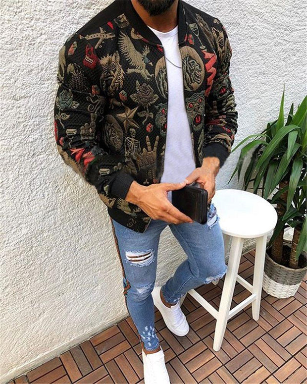 Men's slim printed jacket
