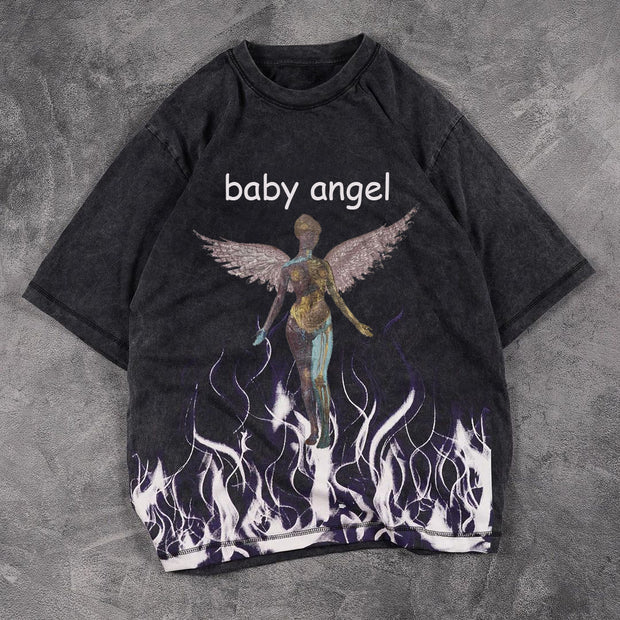 Street style retro fashion brand loose short-sleeved T-shirt