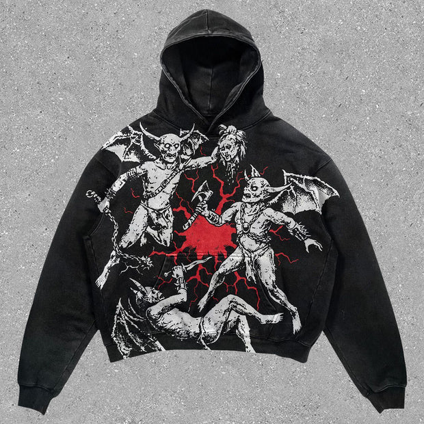 Vintage Devil Character Hoodie